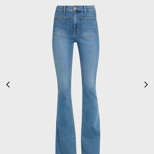 Veronica Beard Beverly Flare Patch Pocket Jeans Sierra Size 28